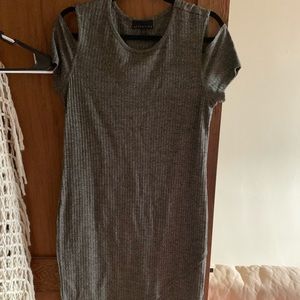Green sweater material dress